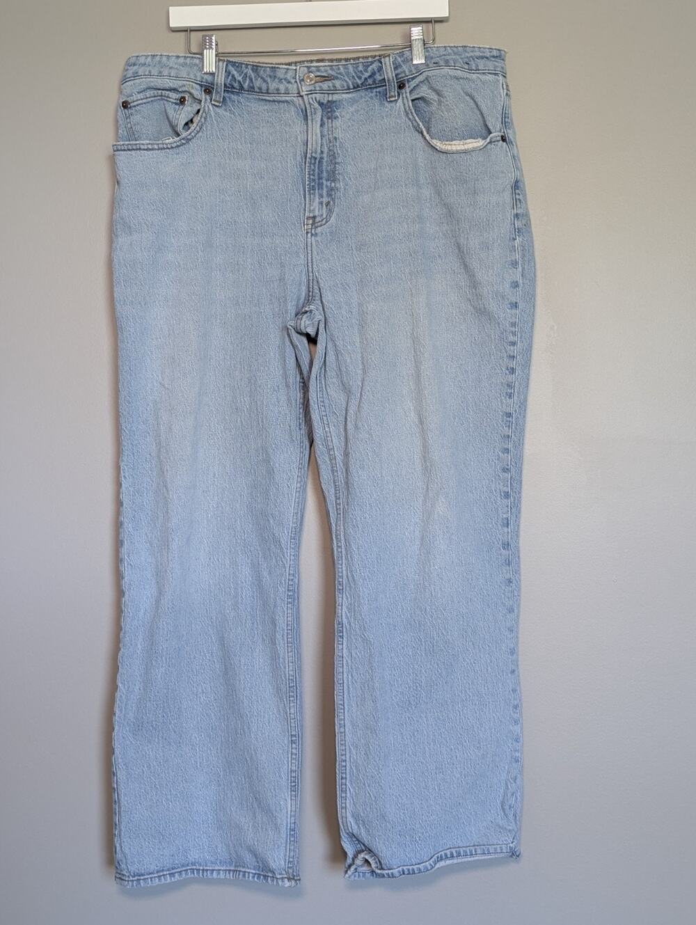 Straight Leg High Rise Jeans Light Wash Abercrombie & Fitch Curve Love Size...